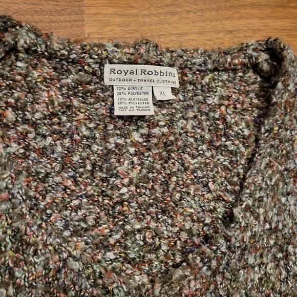 VTG Royal Robbins V-Neck Acrylic Blend Slouchy Knit Sweater Pullover Womens XL - Picture 3 of 7